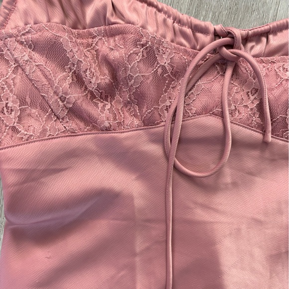 Pink Silk Urban Outfitters Mini Dress - Picture 3 of 4